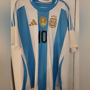 Adidas Blue and White Slim Fit Jersey